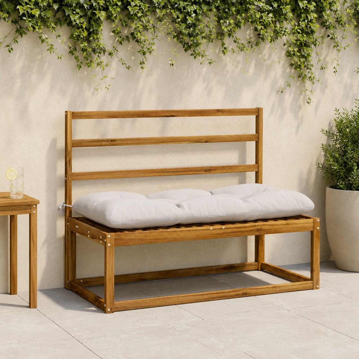 2-delade Bänk Kuddar VIANEN 100% Polyester Vit 110 x 50 x 12 cm