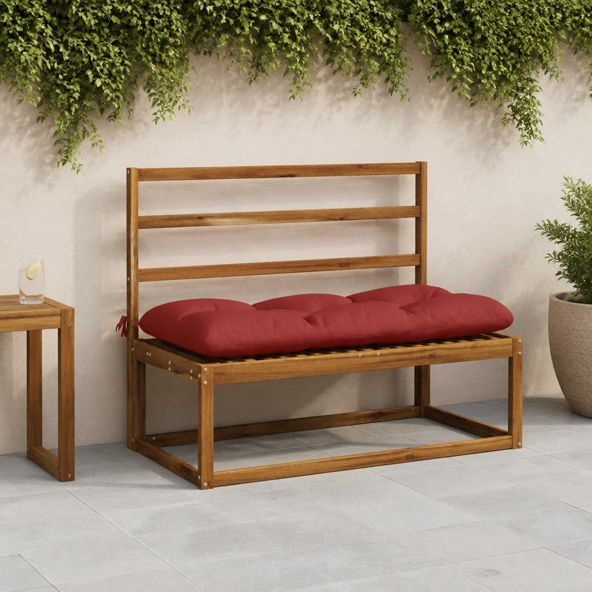 2-delade Bänk Kuddar VIANEN 100% Polyester Röd 110 x 50 x 12 cm