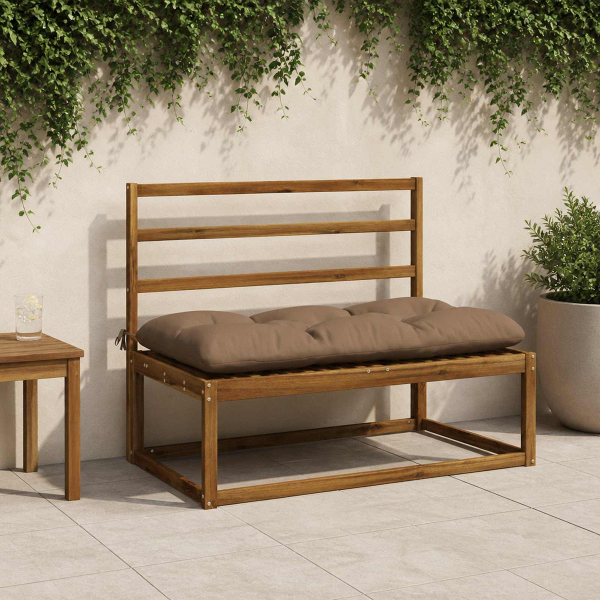 Bänk kudde VIANEN 100% Polyester Taupe 100 x 60 x 12 cm