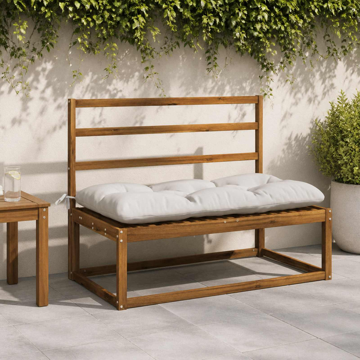 2-delade Bänk Kuddar VIANEN 100% Polyester Vit 100 x 60 x 12 cm