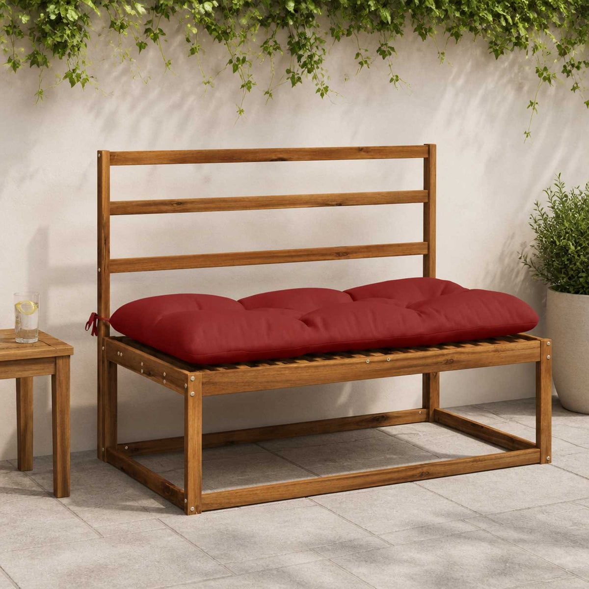 2-delade Bänk Kuddar VIANEN 100% Polyester Röd 100 x 60 x 12 cm