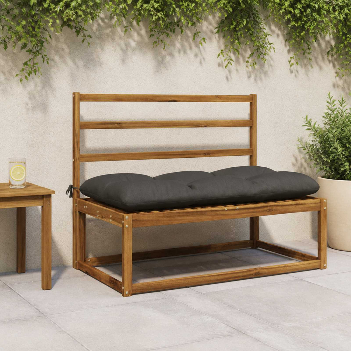 Bänk kudde VIANEN 100% Polyester Antracit 100 x 60 x 12 cm