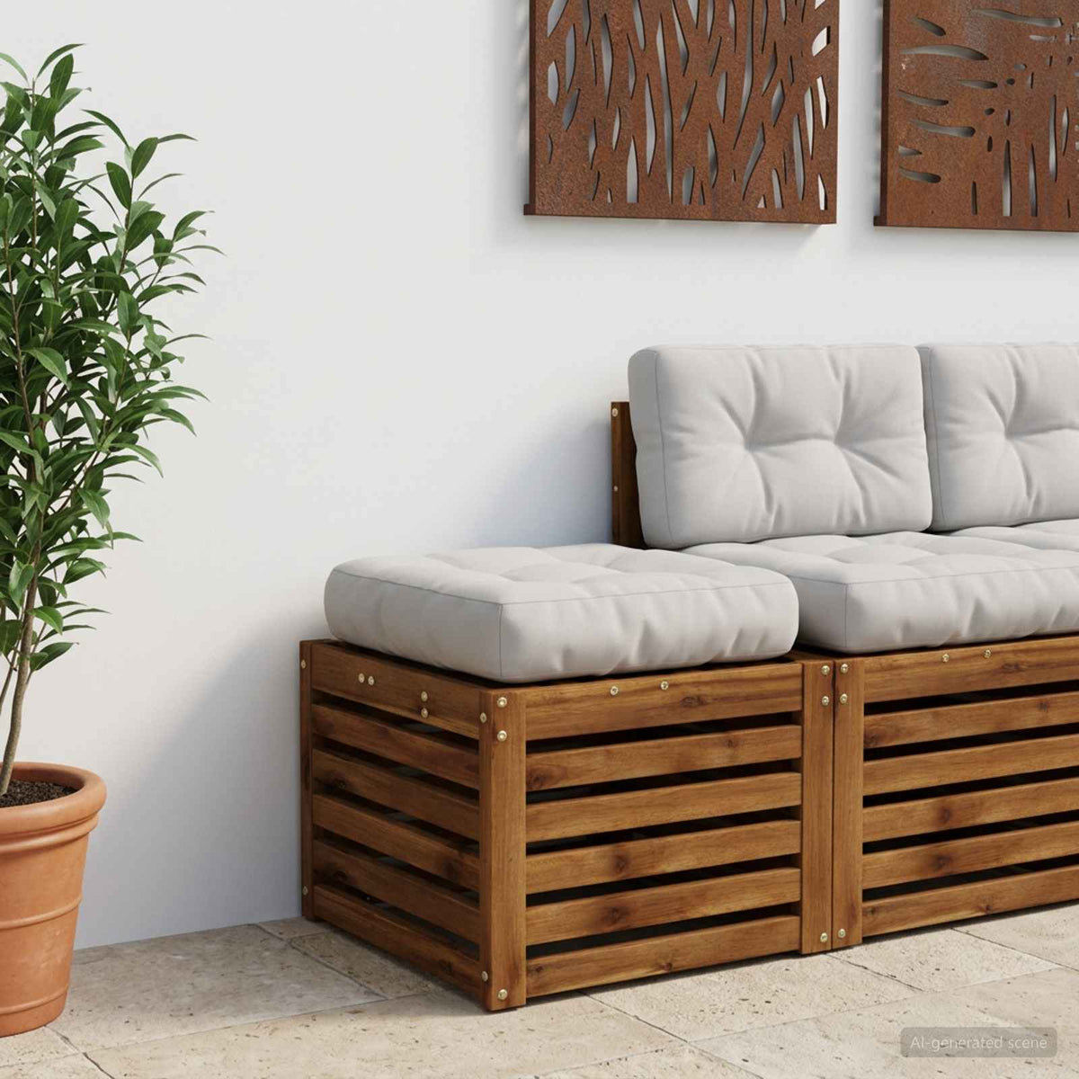 1-delad Sittdyna VIANEN 100% Polyester Vit 40 x 40 x 12 cm