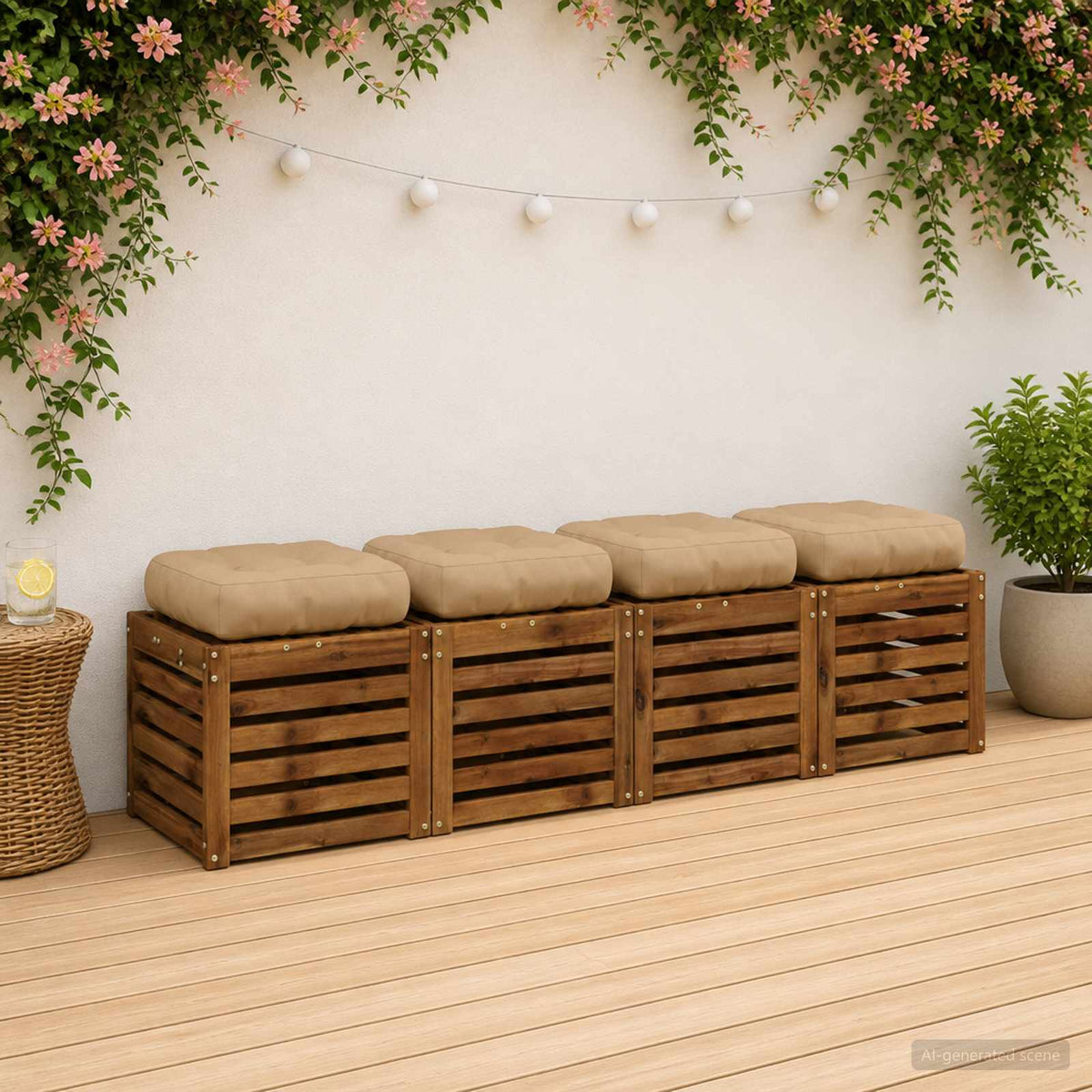 4-delade Sittdynor VIANEN 4 st 100% Polyester Sand
