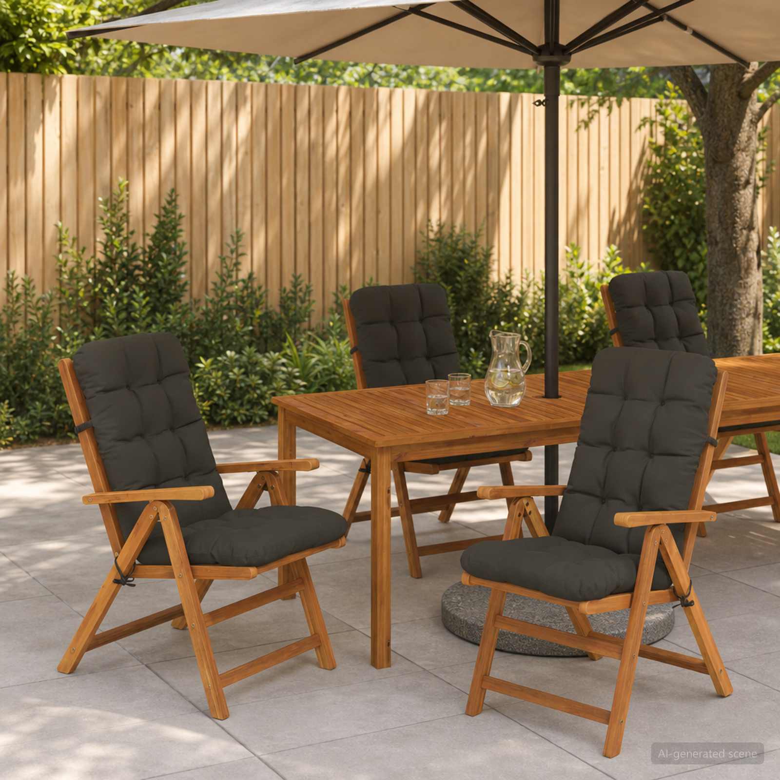 4-delade Höga Ryggstolsdynor VIANEN 4 st 100% Polyester