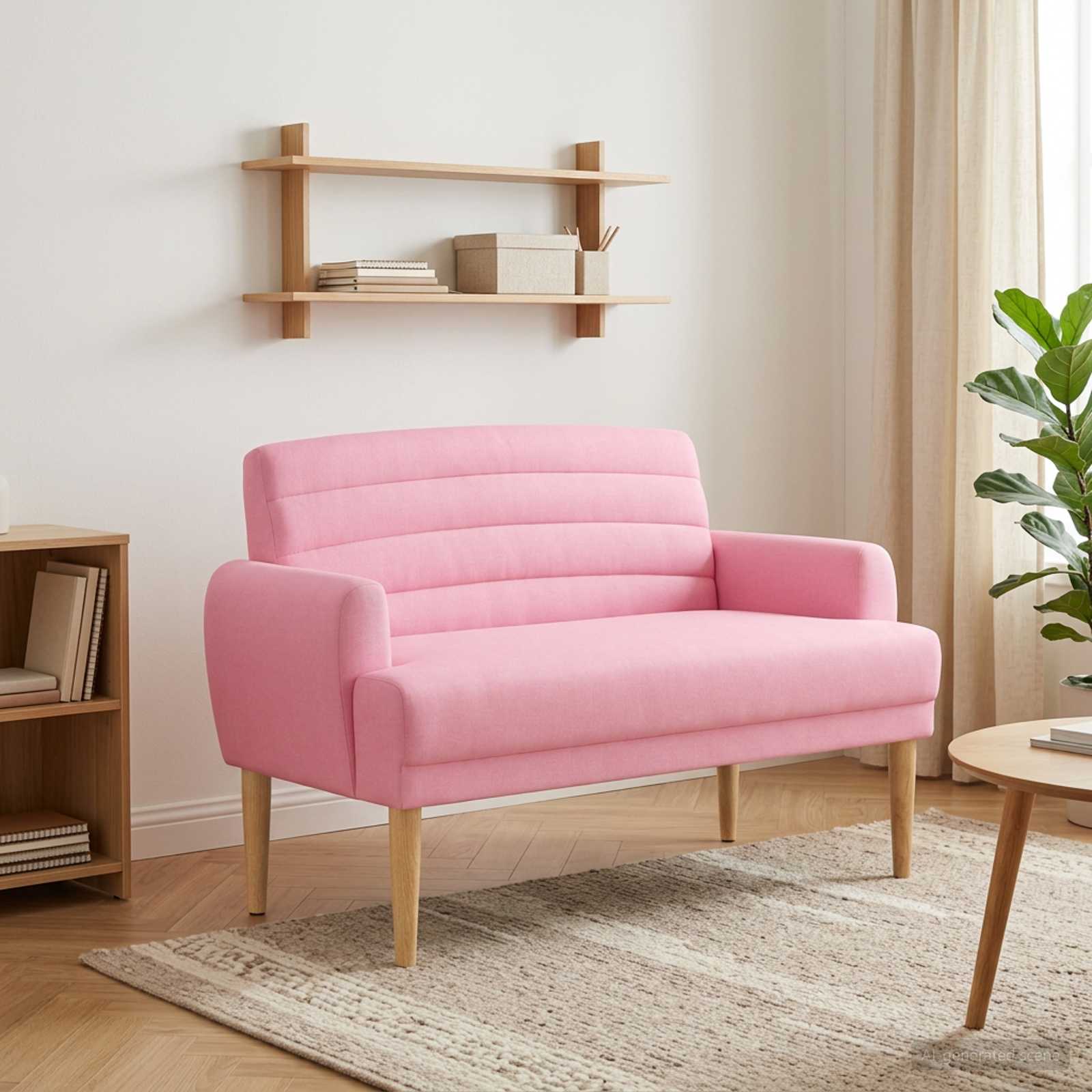 Loveseat med knapprapport Rosa 116 x 67 x 80 cm Tyg