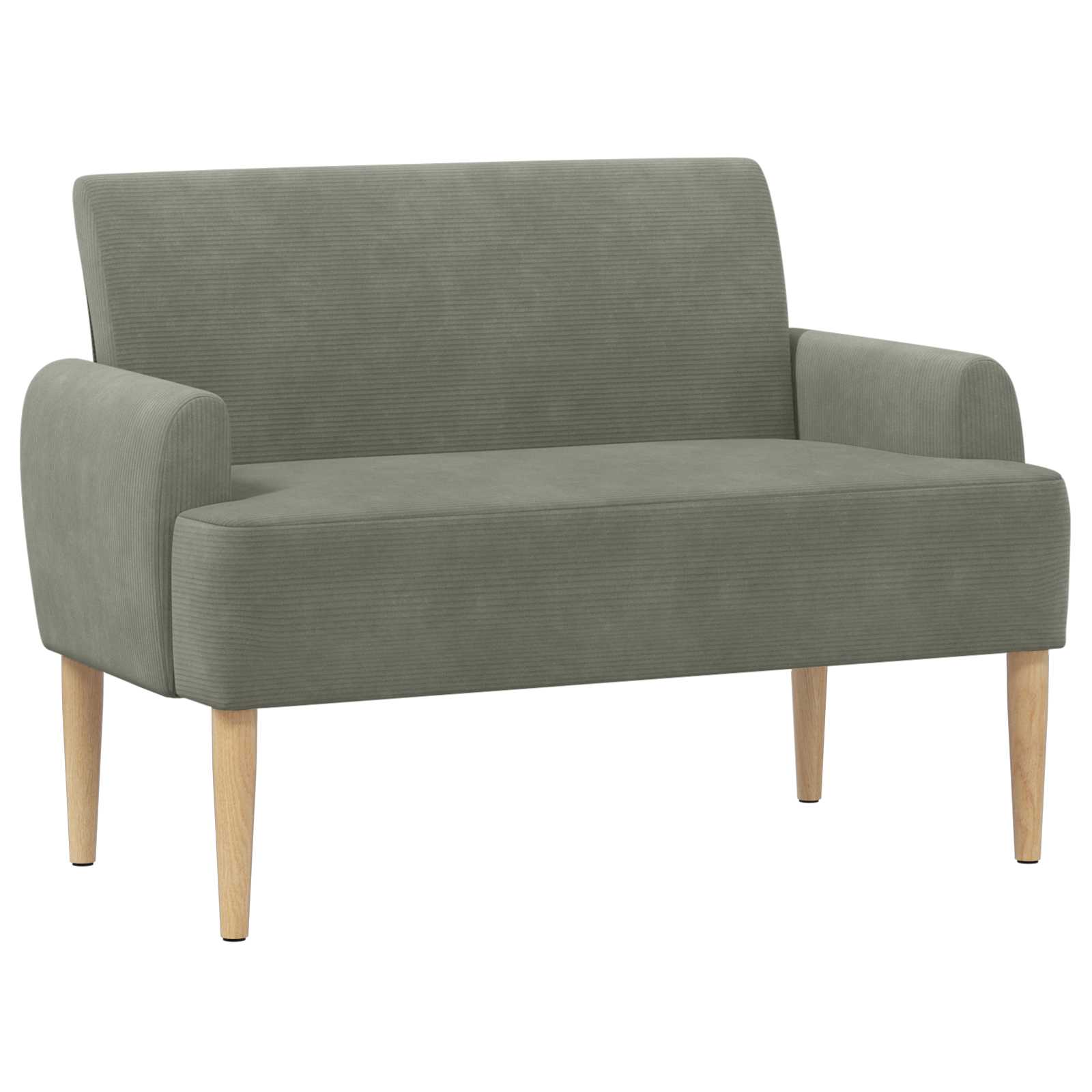 Loveseat med knapprapport Ljusgrå 116 x 67 x 81 cm Kordread tyg