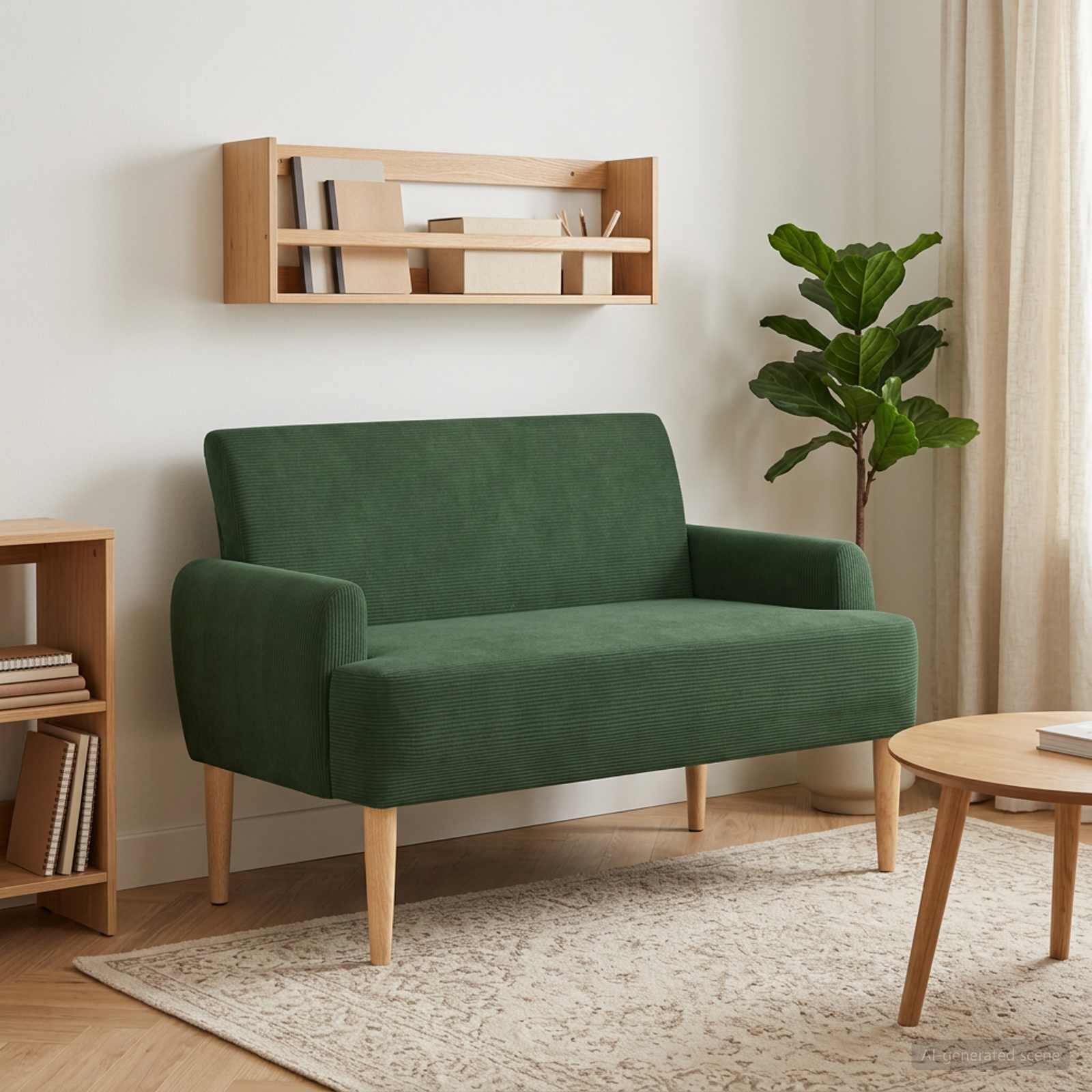 Loveseat med knapprapport Jungelgrön 116 x 67 x 81 cm