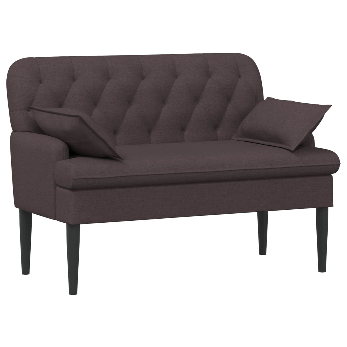 Loveseat med knapprapport Mörkbrun 111 x 68 x 80 cm Tyg