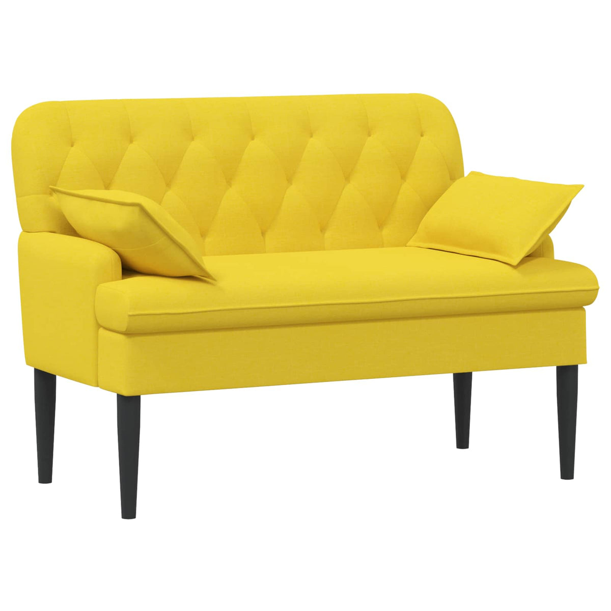 Loveseat med knapprapport Ljus Gul 111 x 68 x 80 cm Tyg