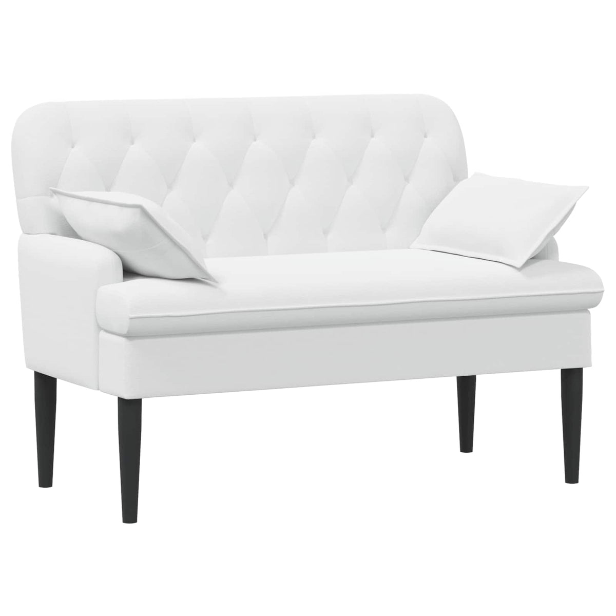 Loveseat med knapprapport Vit 111 x 68 x 80 cm Tyg