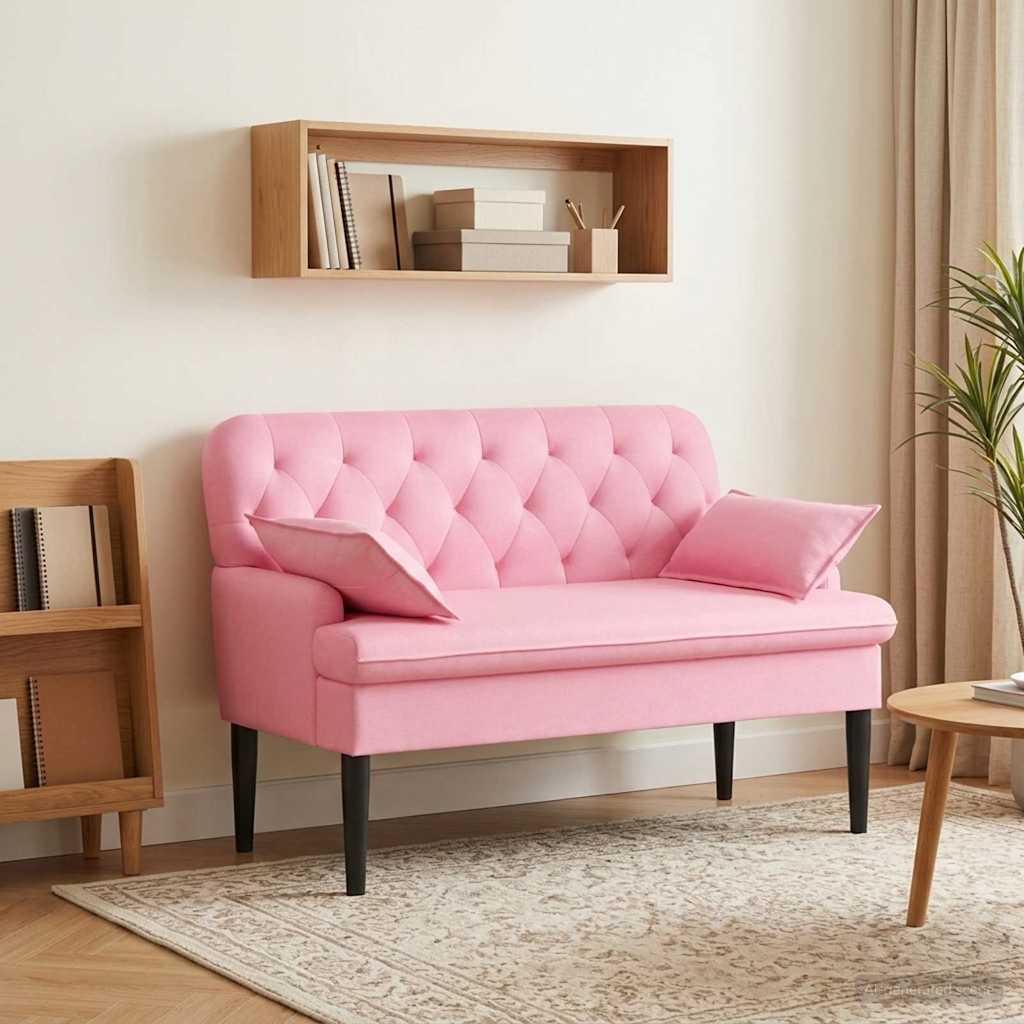 Loveseat med knapprapport Rosa 111 x 68 x 80 cm Tyg