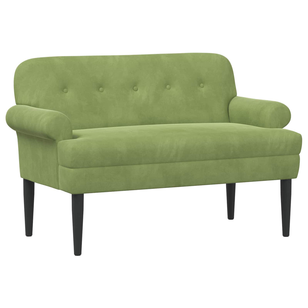Loveseat med knapprapport Ljusgrön 120 x 66 x 78 cm Sammet