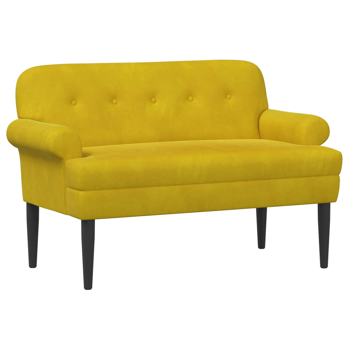 Loveseat med knapprapport Gul 120 x 66 x 78 cm Sammet