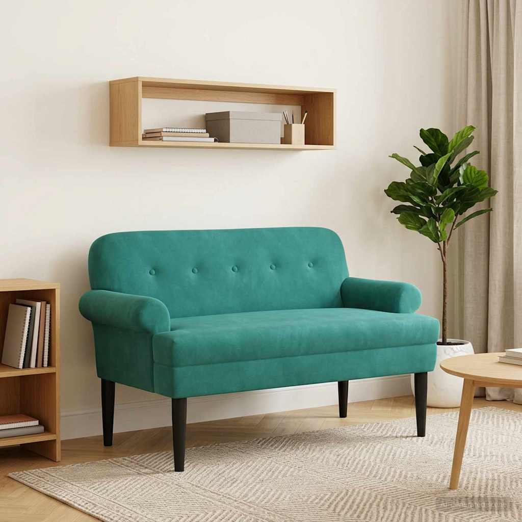 Loveseat med knapprapport Turkos 120 x 66 x 78 cm Sammet