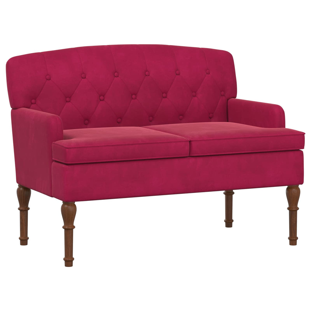 Loveseat med knapprapport Vinröd 111 x 65 x 79 cm Sammet