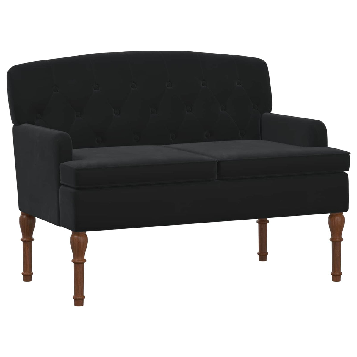 Loveseat med knapprapport Svart 111 x 65 x 79 cm Sammet