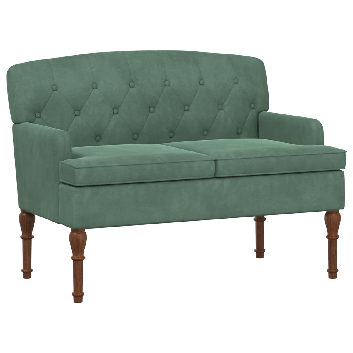 Loveseat med knapprapport Havgrön 111 x 65 x 79 cm Sammet