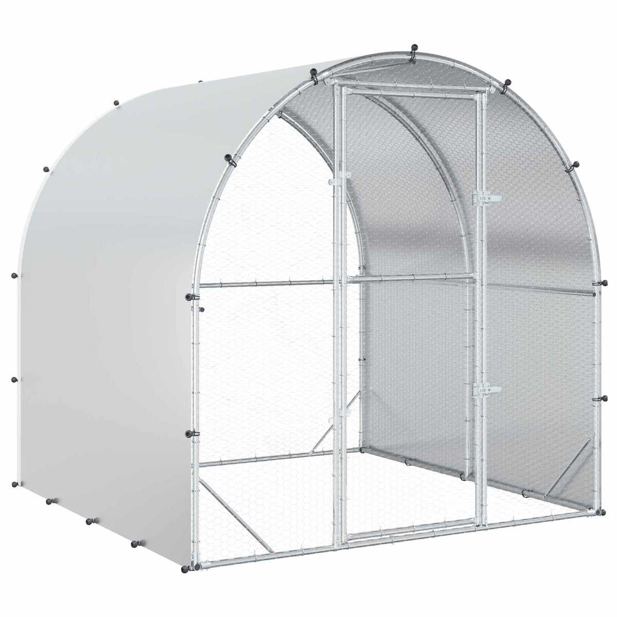 Hönsgård Silver 200 x 200 x 200 cm Galvaniserat stål
