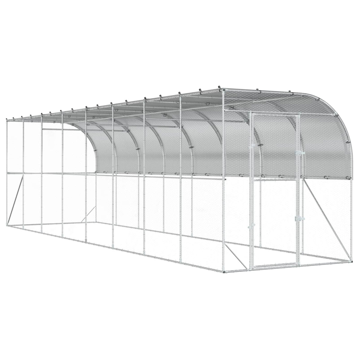 Hönshus mot Vägg Silver 600 x 150 x 215 cm Galvaniserat stål