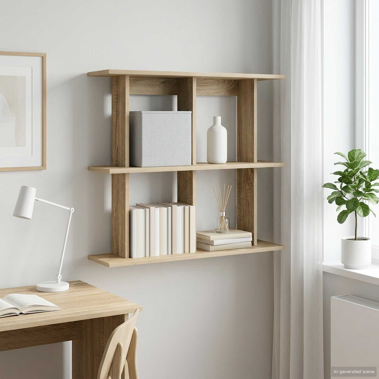 Vägg hylla Väggmonterat Sonoma-ek 80 x 20 x 75 cm