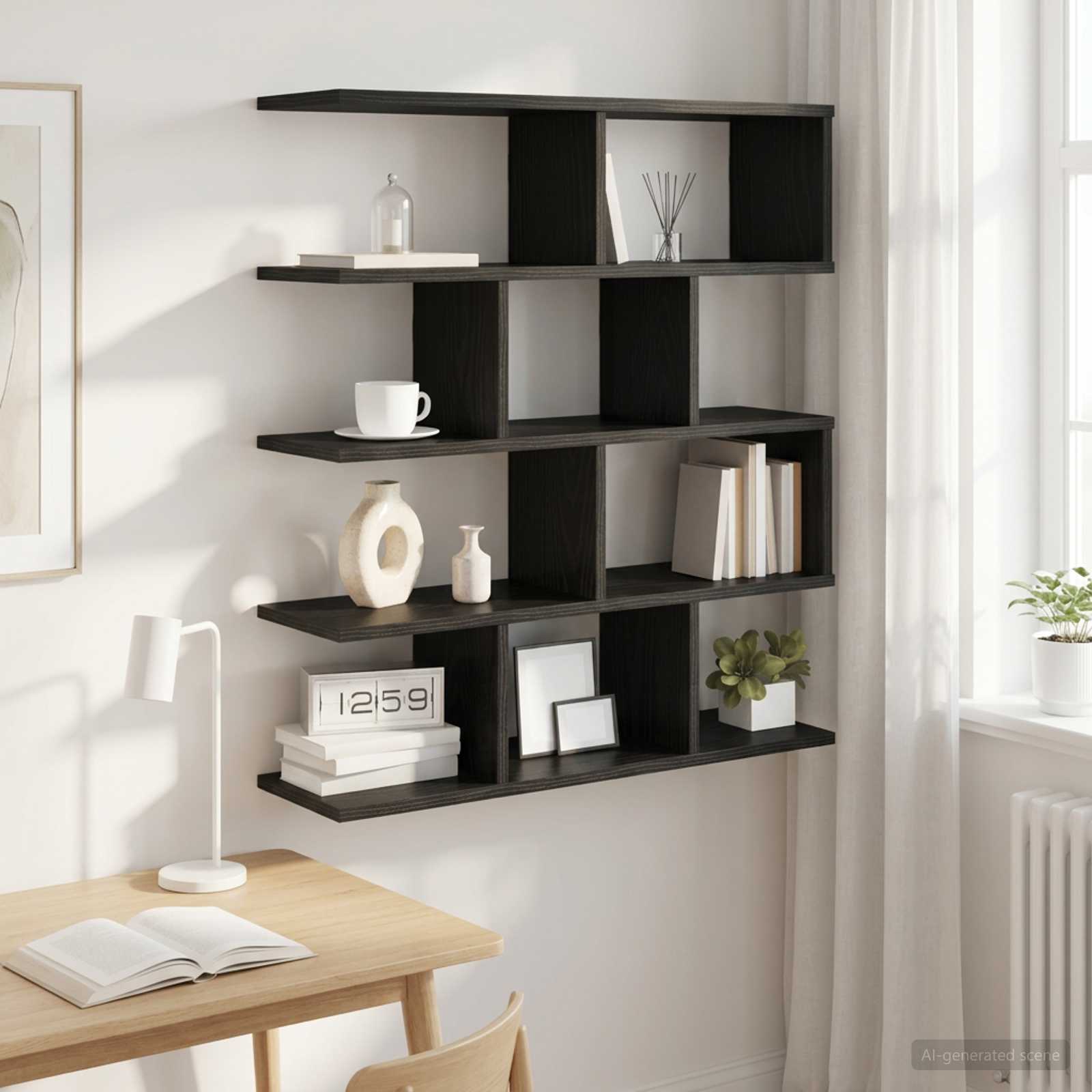Vägg hylla Svart ek 70 x 20 x 100 cm Konstruerat trä