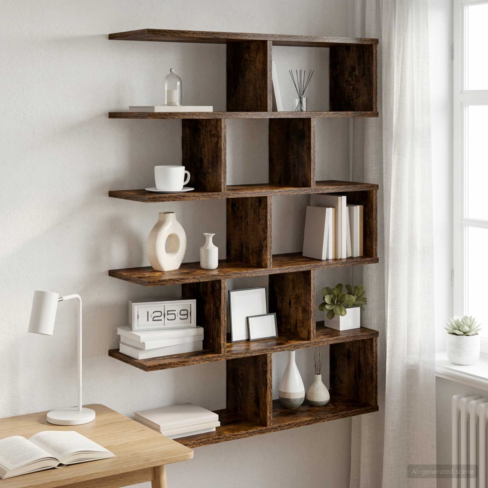 Vägg hylla Rökt ek 70 x 20 x 100 cm Konstruerat trä
