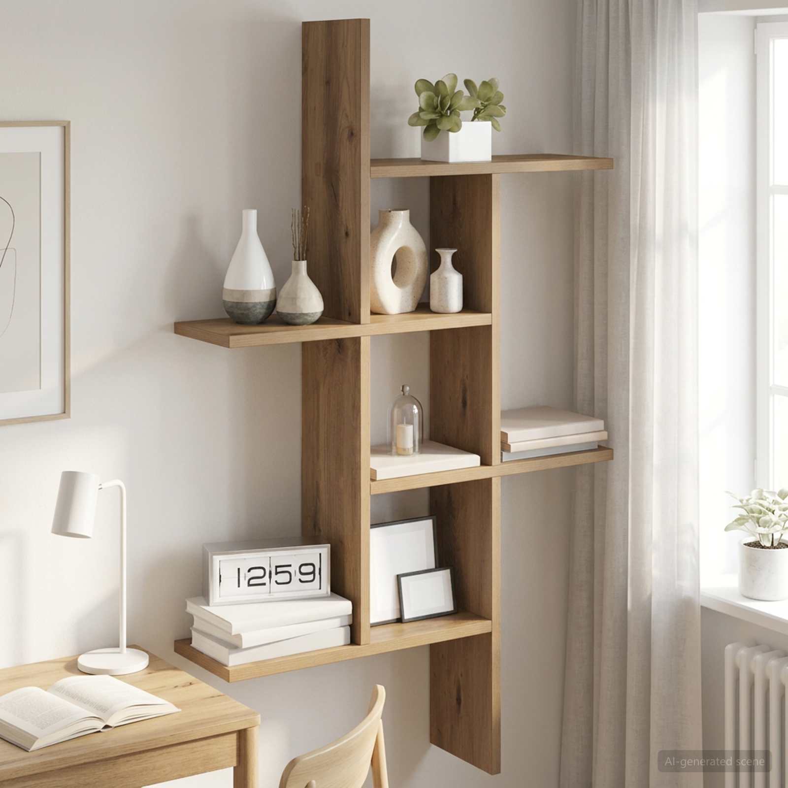 Vägg hylla Artisan-ek 61 x 15 x 102 cm Konstruerat trä