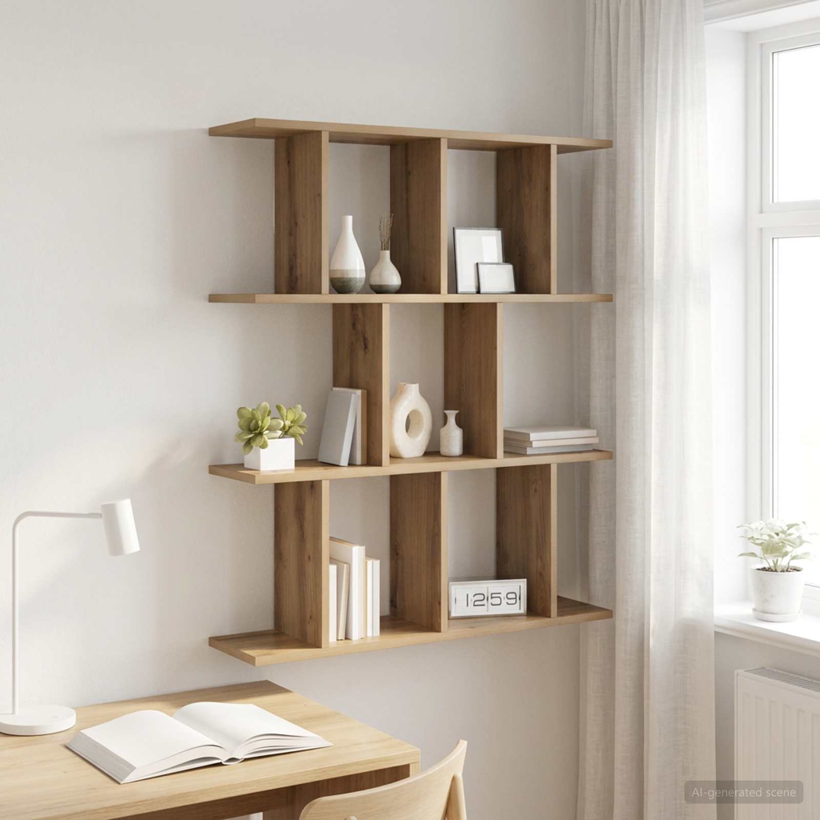 Vägg hylla Artisan-ek 102 x 20 x 96 cm Konstruerat trä