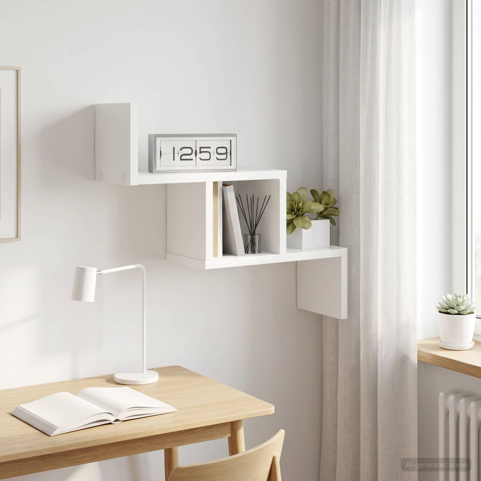 Vägg hylla Vit 48 x 15 x 42 cm Konstruerat trä