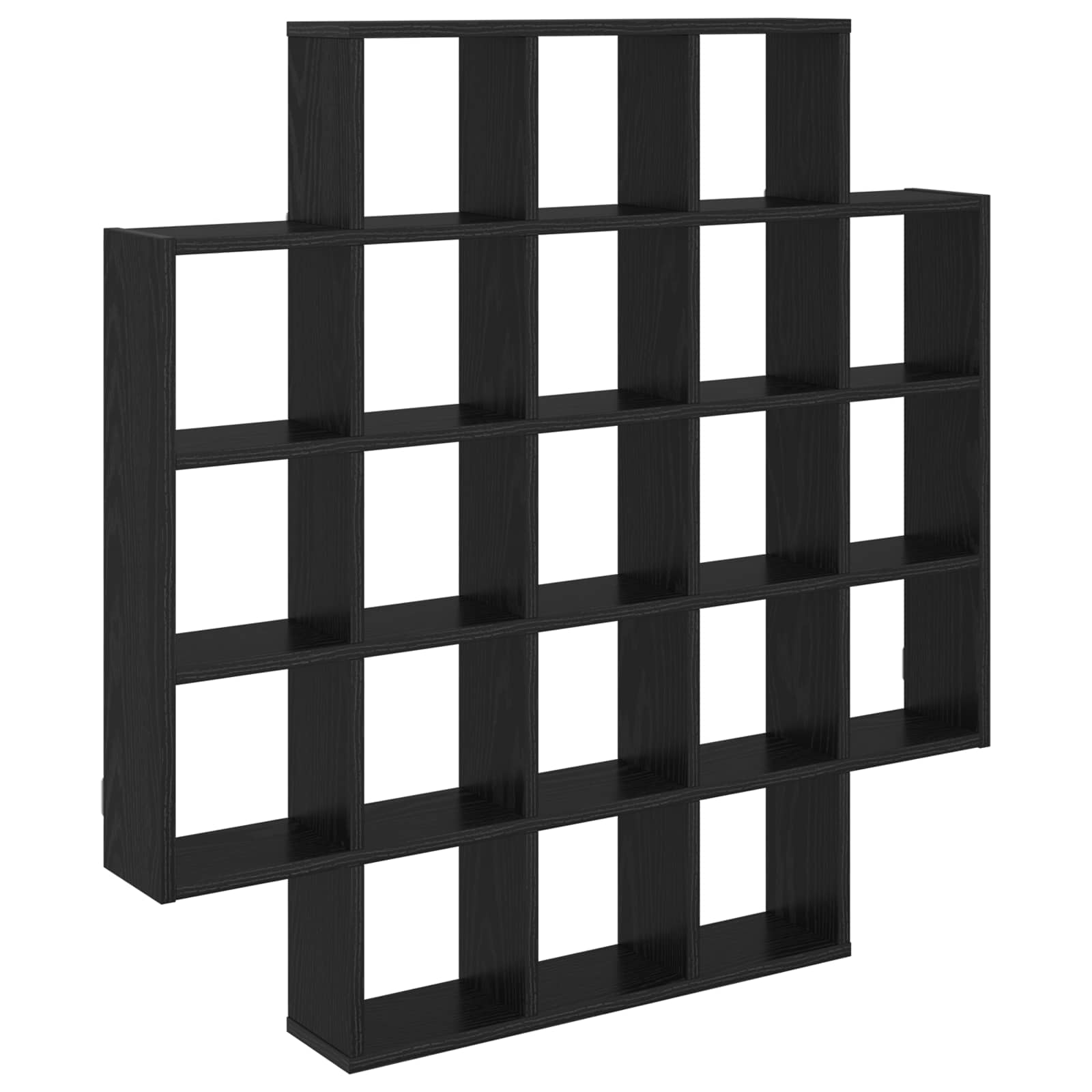 Vägg hylla Svart ek 100 x 13 x 100 cm Konstruerat trä