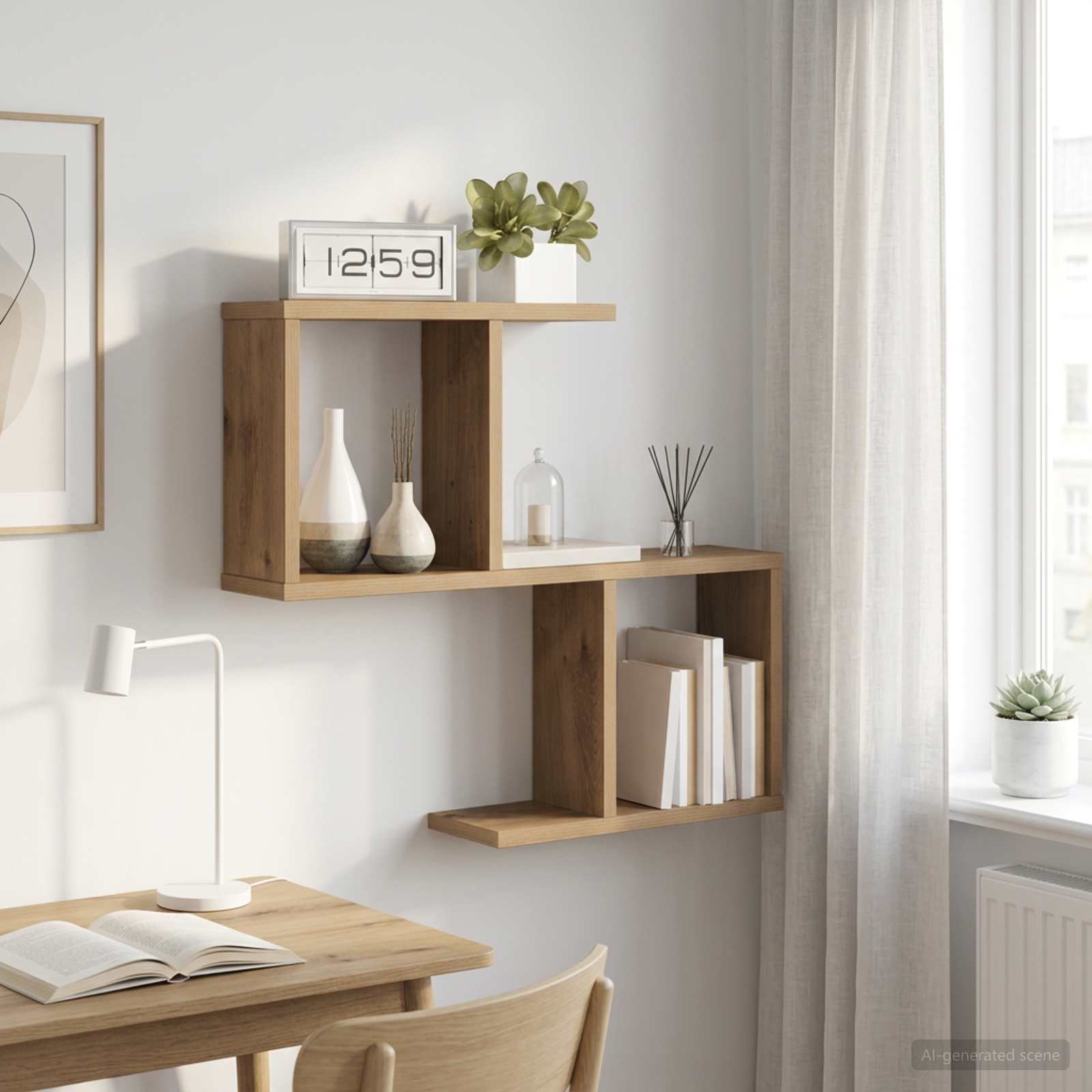 Vägg hylla Artisan-ek 60 x 12 x 50,5 cm Konstruerat trä