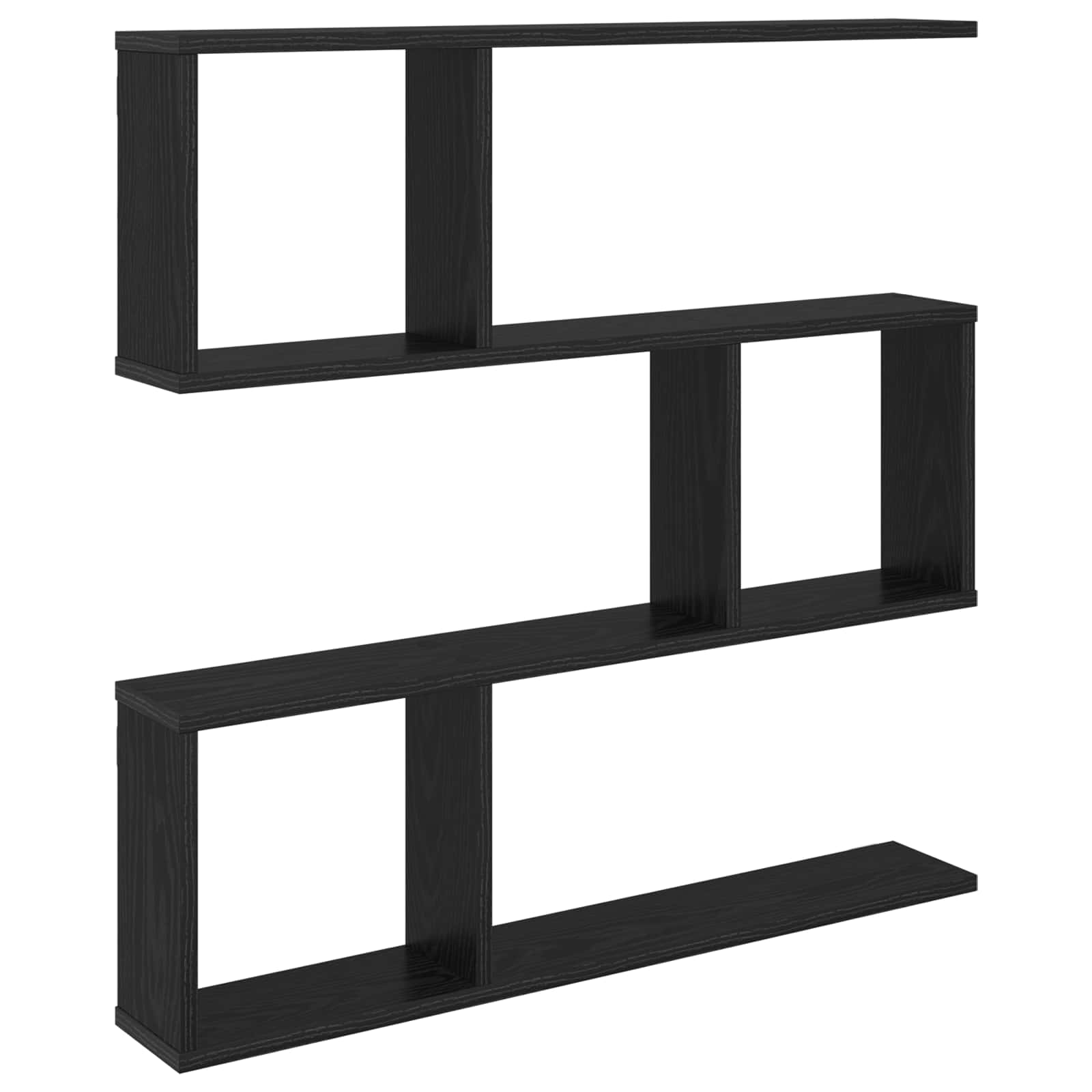 Vägg hylla Svart ek 80 x 12 x 79,5 cm Konstruerat trä