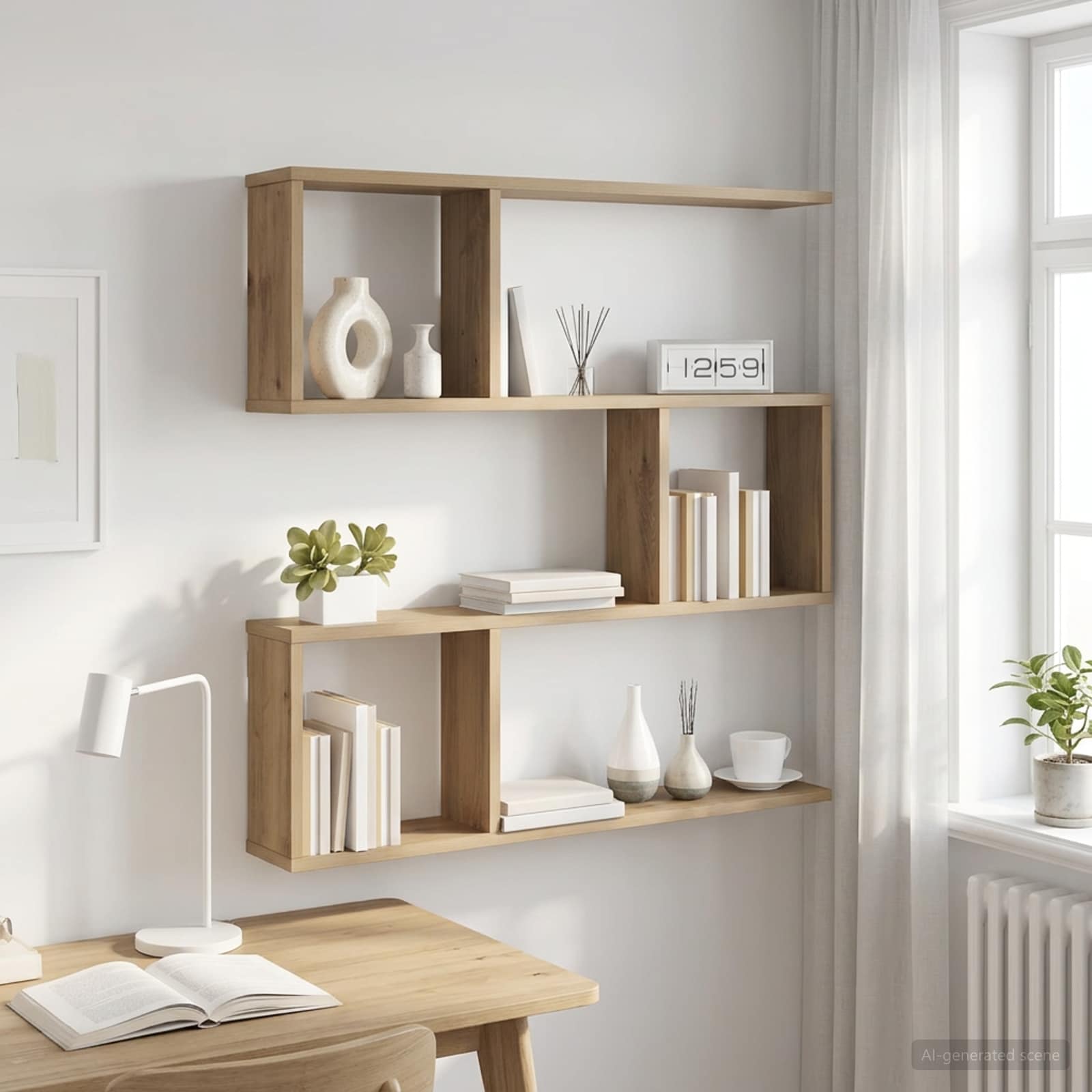 Vägg hylla Artisan-ek 80 x 12 x 79,5 cm Konstruerat trä