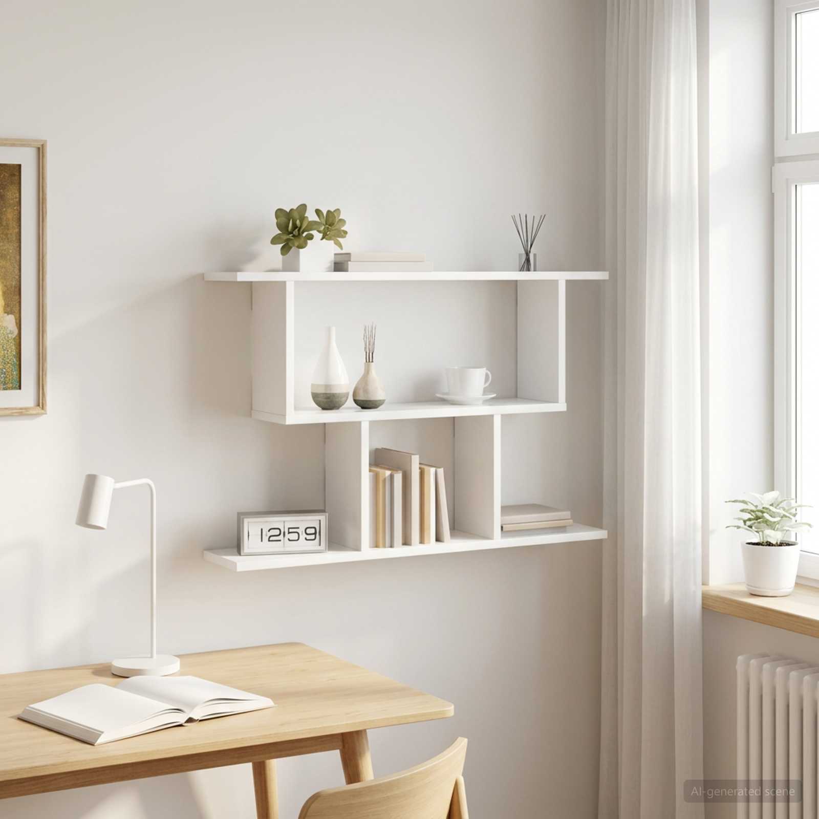 Vägg hylla Vit 80 x 15 x 50,5 cm Konstruerat trä