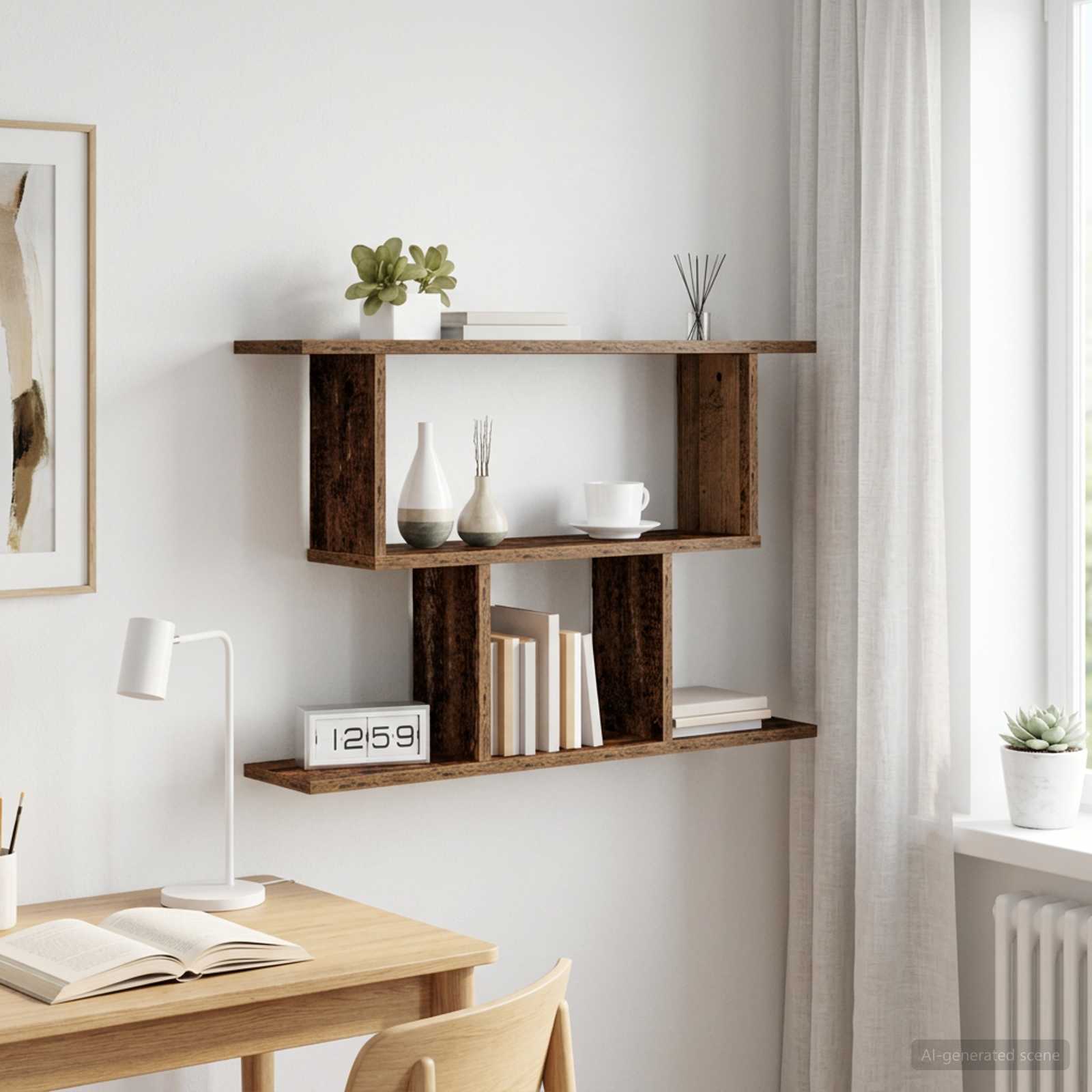 Vägg hylla Gammalt trä 80 x 15 x 50,5 cm Konstruerat trä