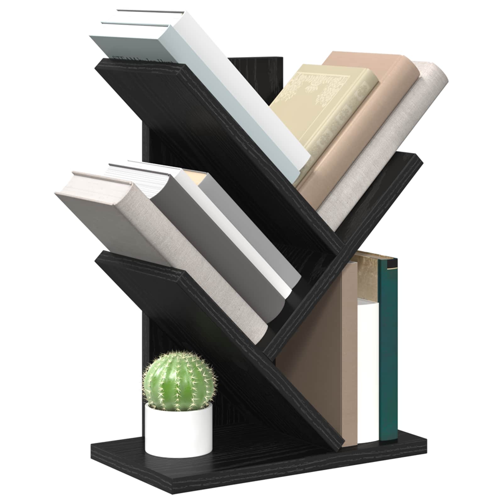 Trä Bokhylla 3-Tier 30 x 18 x 40 cm Konstruerat trä Svart ek