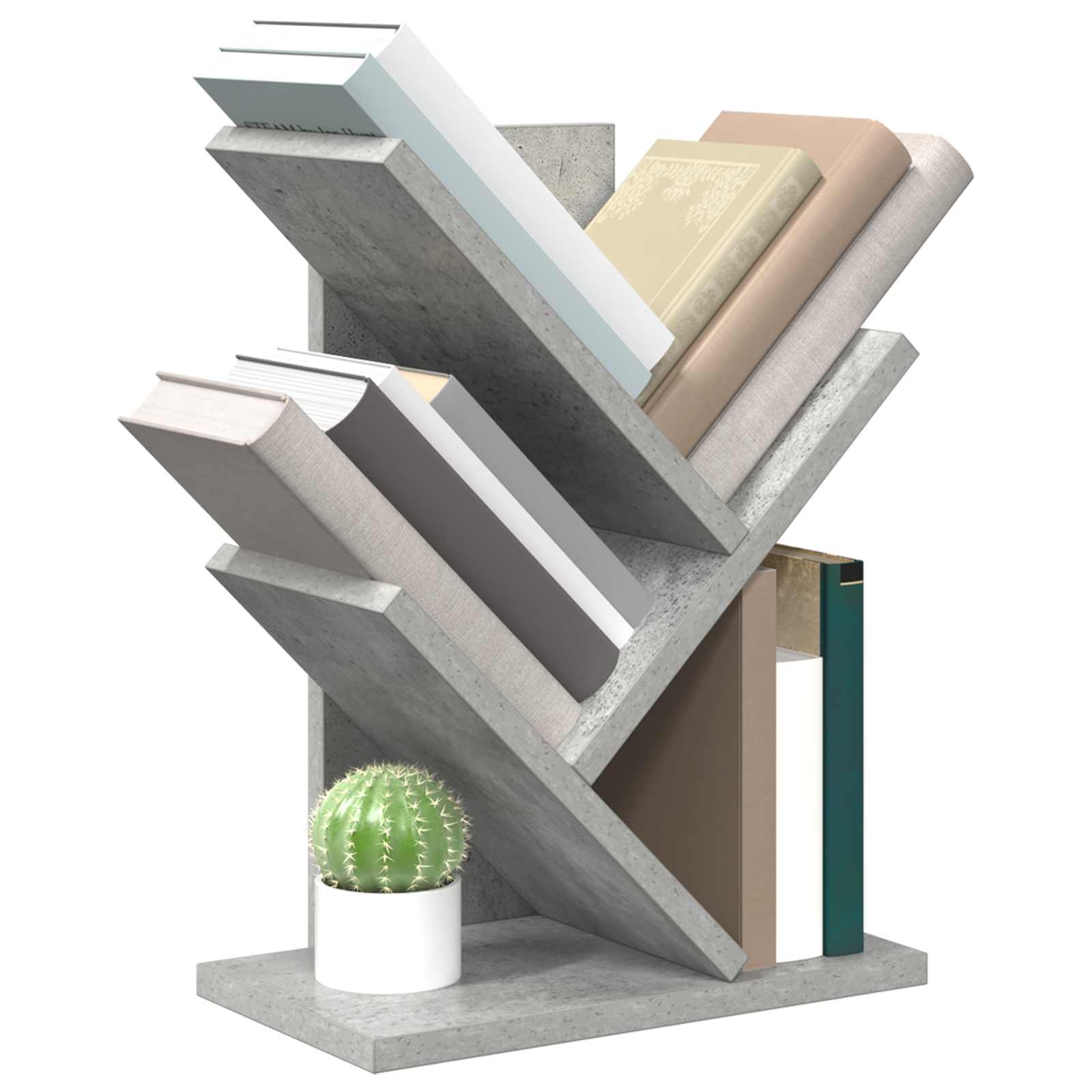 Trä Bokhylla 3-Tier 30 x 18 x 40 cm Konstruerat trä Betonggrå