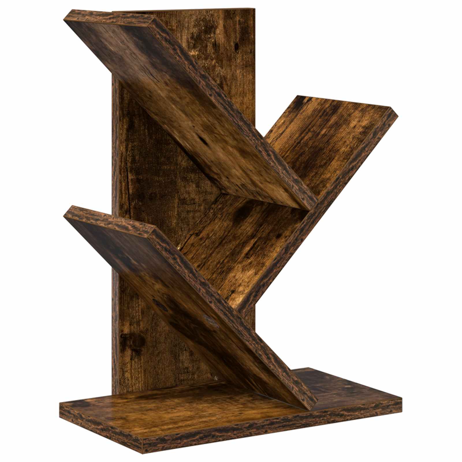 Trä Bokhylla 3-Tier 30 x 18 x 40 cm Konstruerat trä Rökt ek