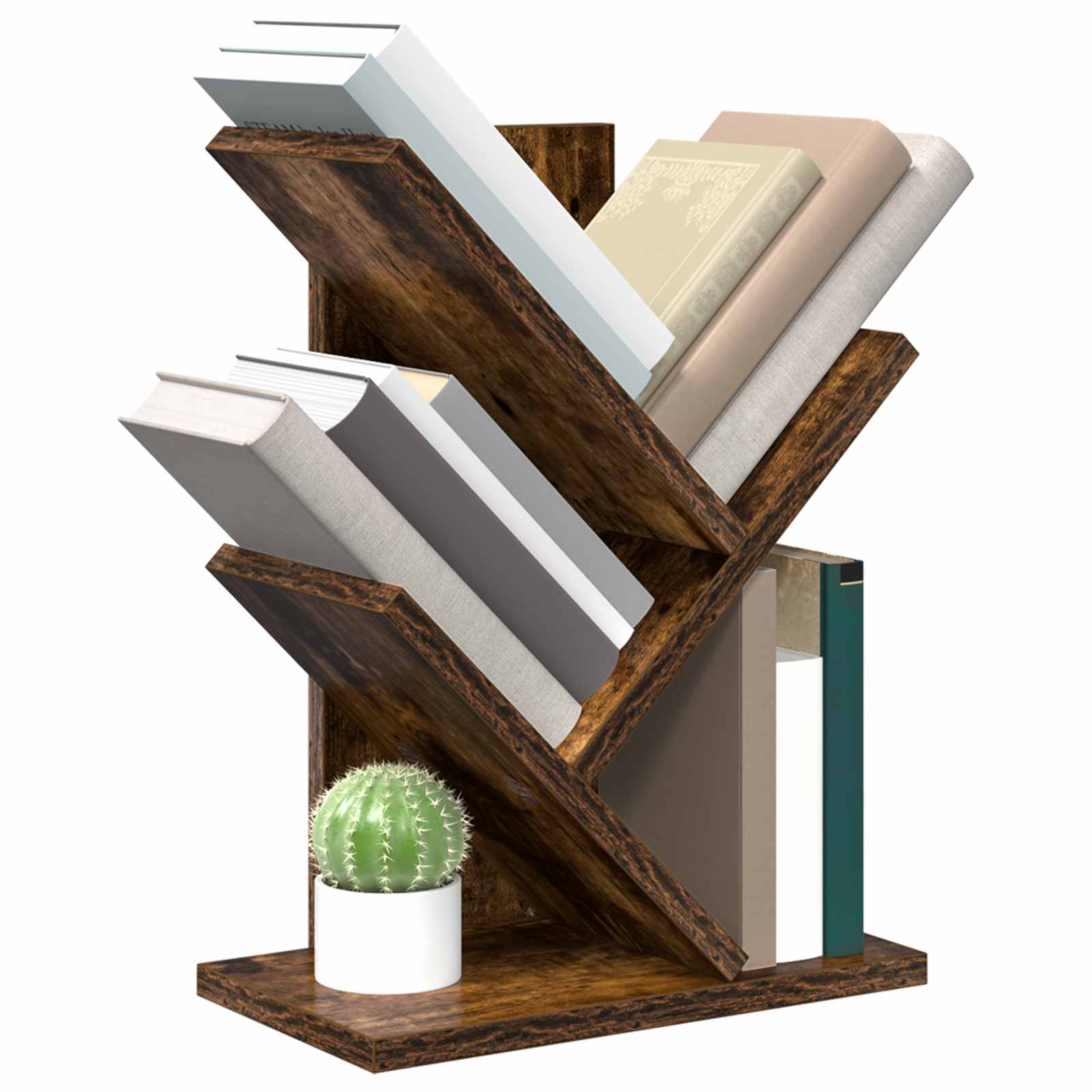 Trä Bokhylla 3-Tier 30 x 18 x 40 cm Konstruerat trä Rökt ek