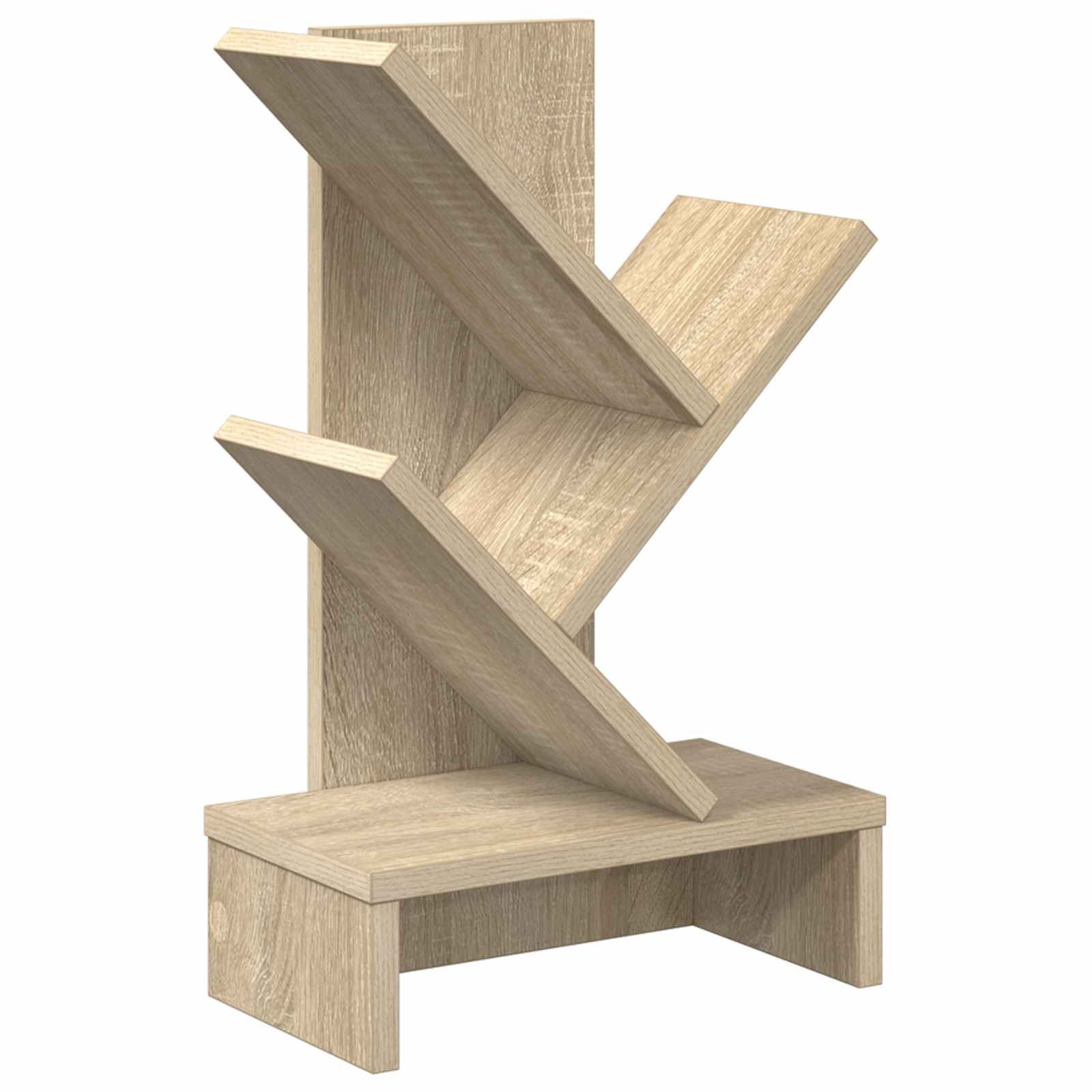 Trä Bokhylla 3-Tier 30 x 18 x 48 cm Konstruerat trä Sonoma-ek