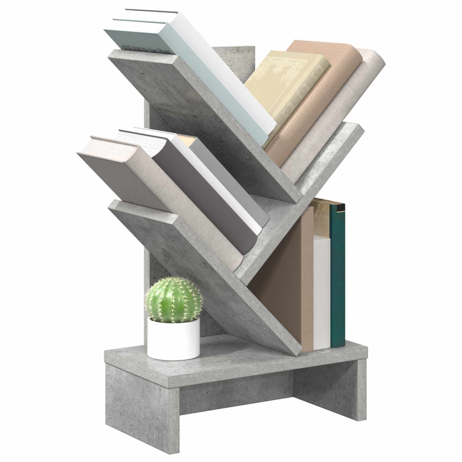 Trä Bokhylla 3-Tier 30 x 18 x 48 cm Konstruerat trä Betonggrå