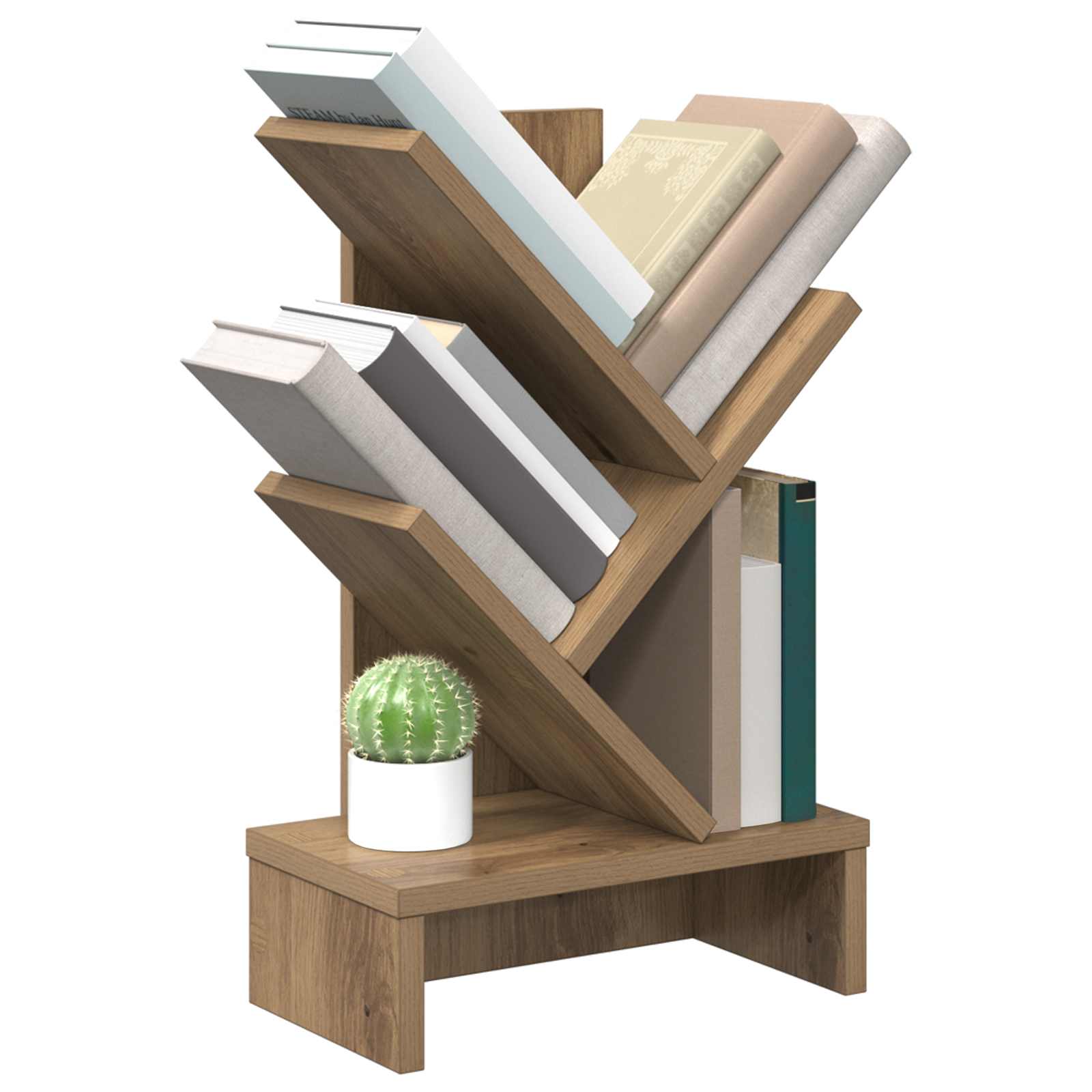 Trä Bokhylla 3-Tier 30 x 18 x 48 cm Konstruerat trä Artisan-ek