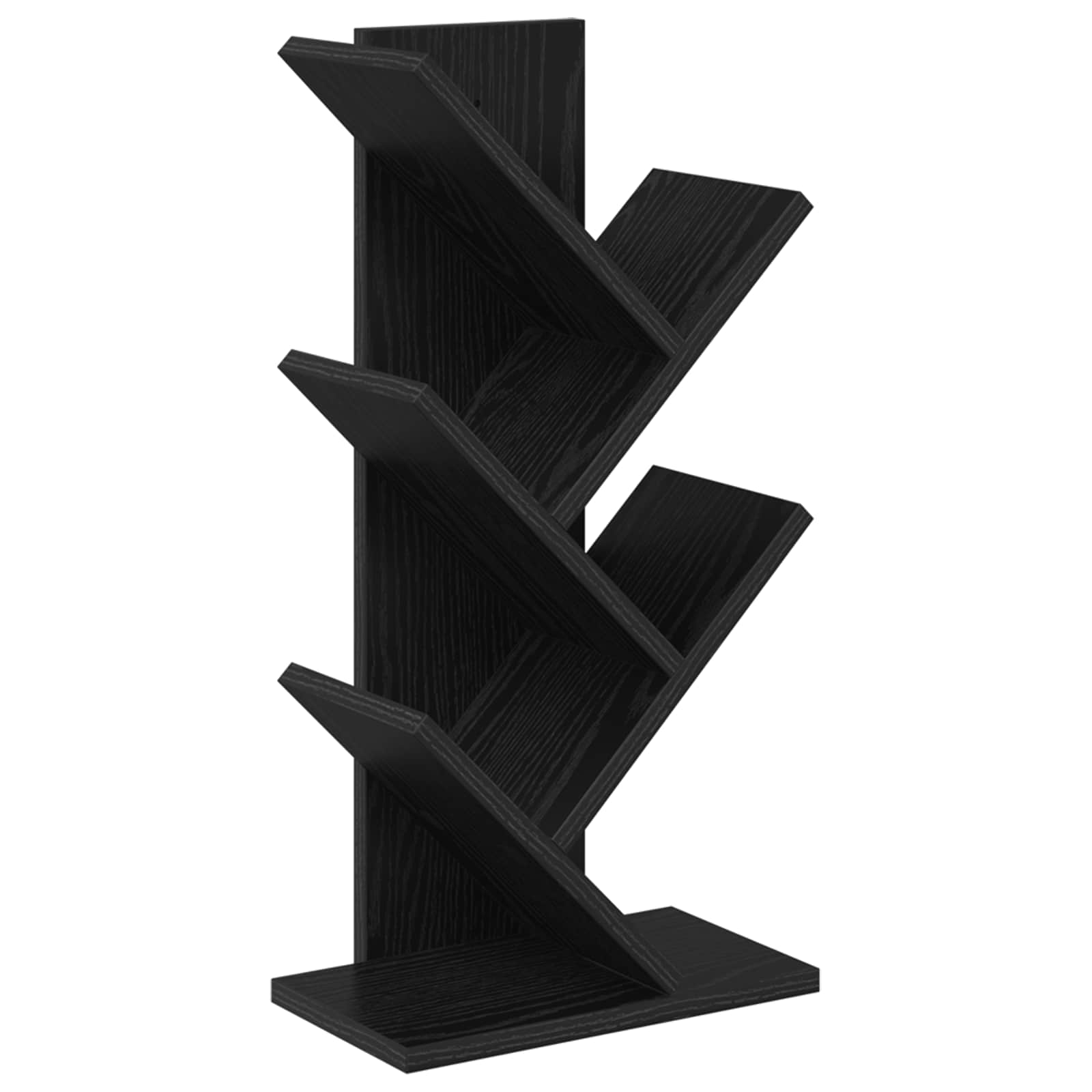 Trä Bokhylla 4-Plan 30 x 18 x 60 cm Konstruerat trä Svart ek