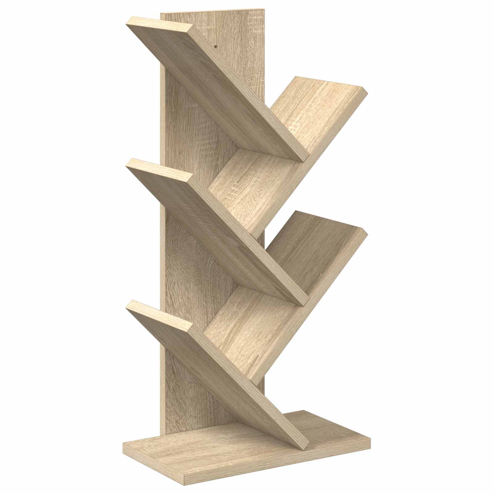 Trä Bokhylla 4-Plan 30 x 18 x 60 cm Konstruerat trä Sonoma-ek