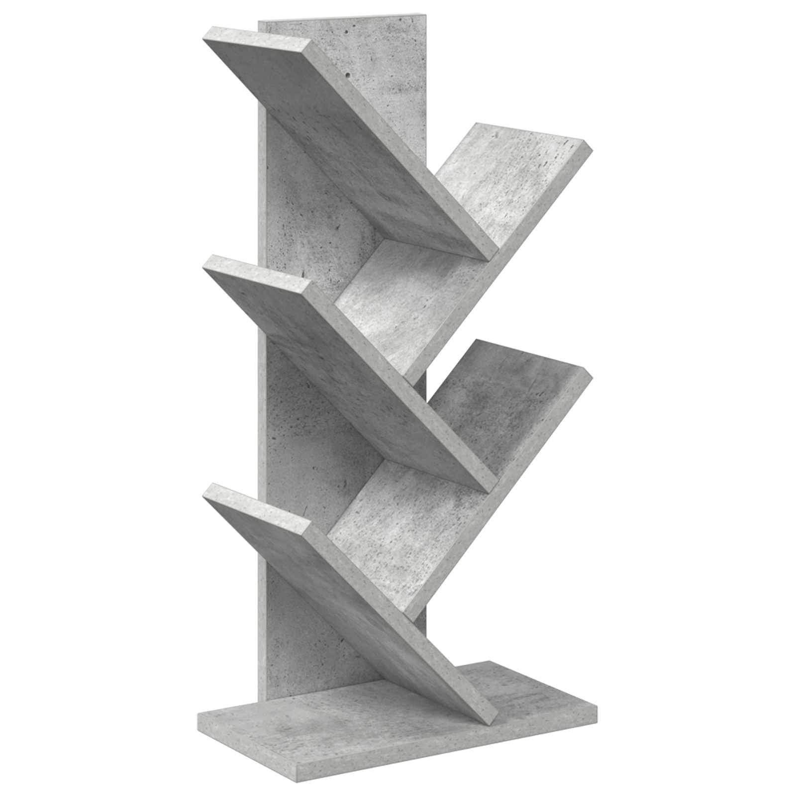 Trä Bokhylla 4-Tier 30 x 18 x 60 cm Konstruerat trä Betonggrå