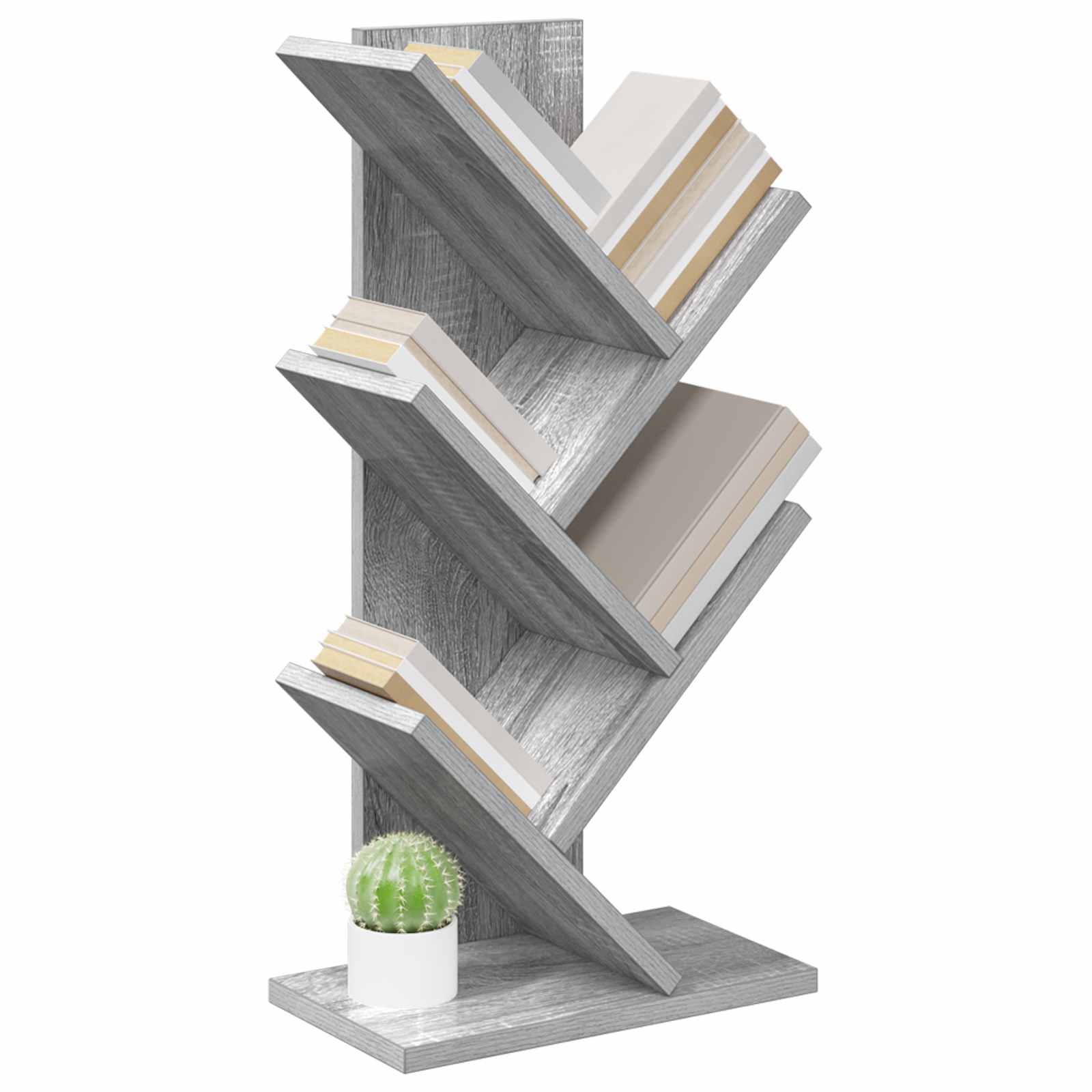 Trä Bokhylla 4-Tier 30 x 18 x 60 cm Konstruerat trä Grå Sonoma