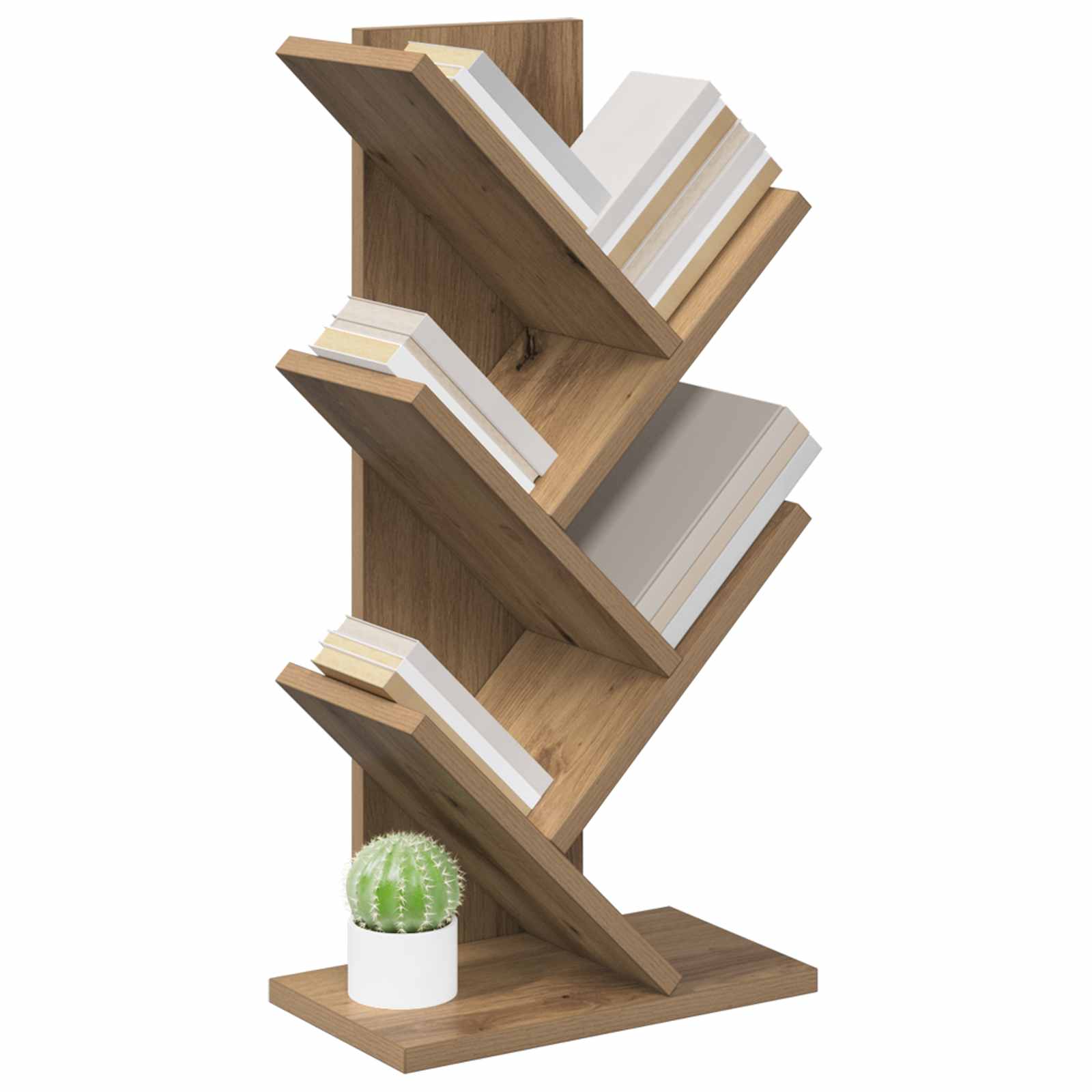 Trä Bokhylla 4-Tier 30 x 18 x 60 cm Konstruerat trä Artisan-ek