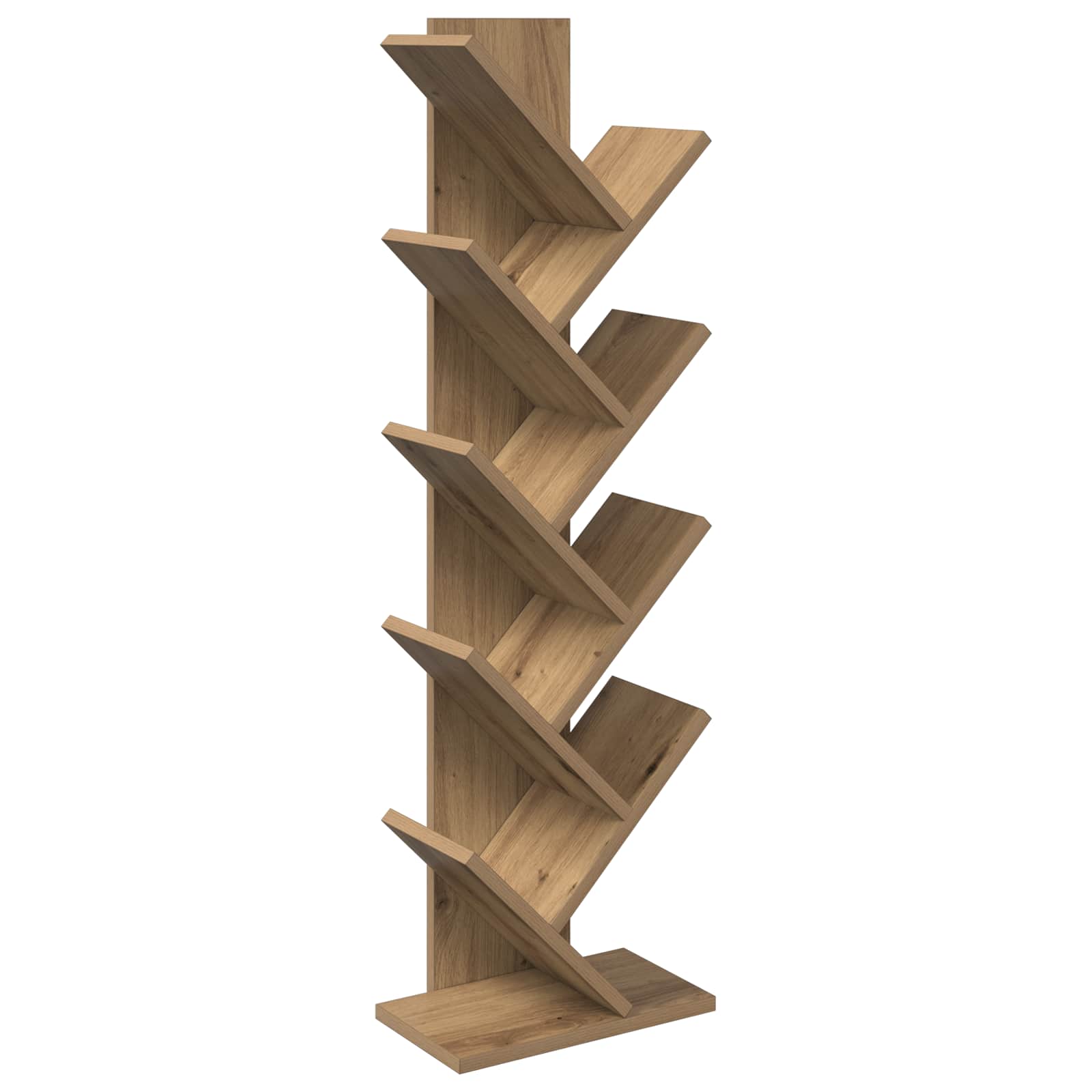 Trä Bokhylla 6-Plan 30 x 18 x 100 cm Konstruerat trä Artisan-ek