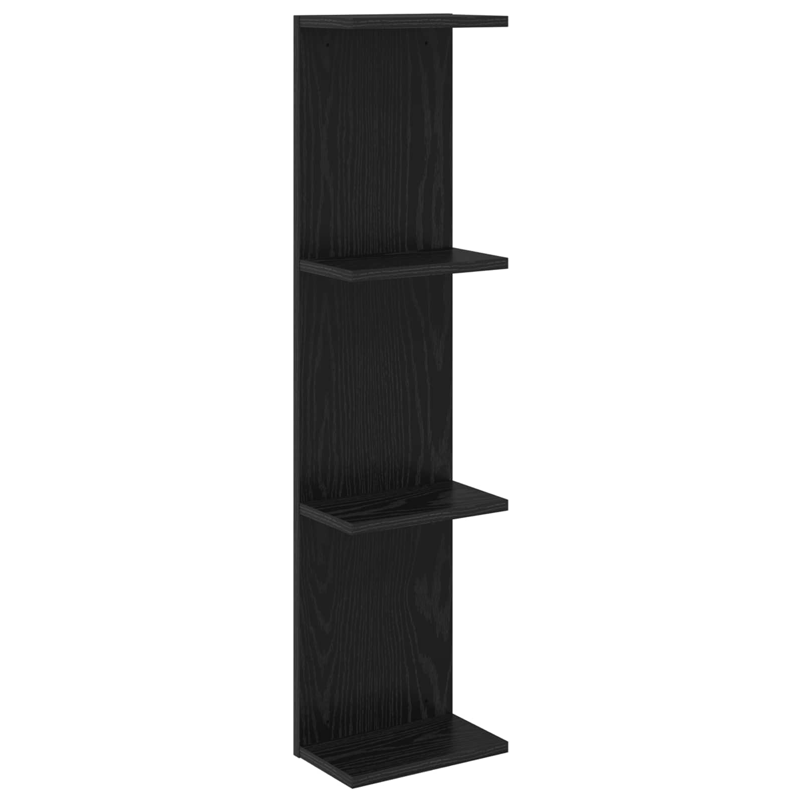 Vägg hylla Svart ek 25 x 15 x 100 cm Konstruerat trä